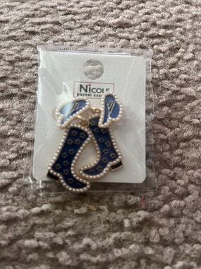 Nicole Blue Enamel Cowboy Boot Lapel Pin